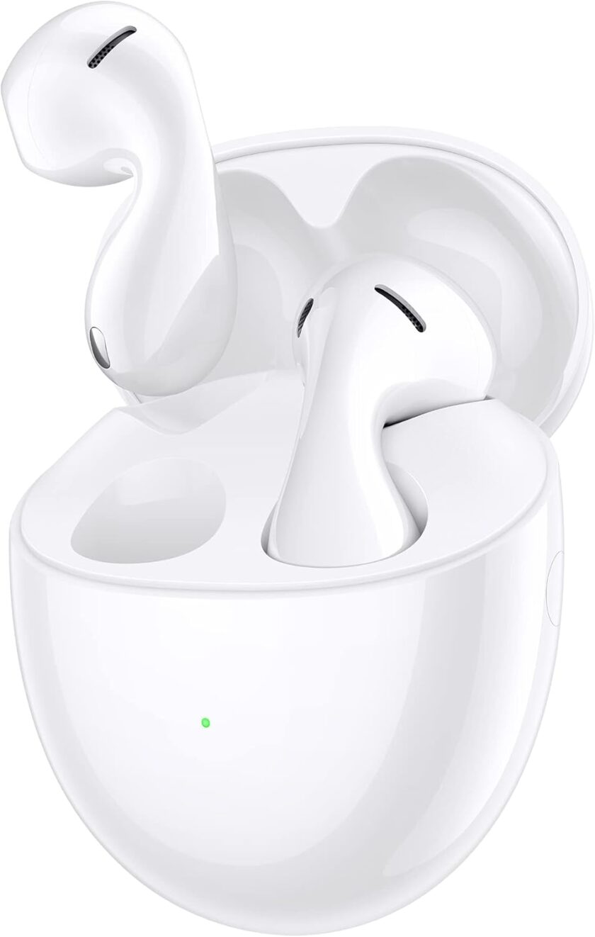 5 Wireless Ear - Bluetooth Earphones with Noise Cancelling - Curved in Ear Headphones with Optimal Fit - Long Battery Life and Water Resistant - Hi- (Ceramic White)
