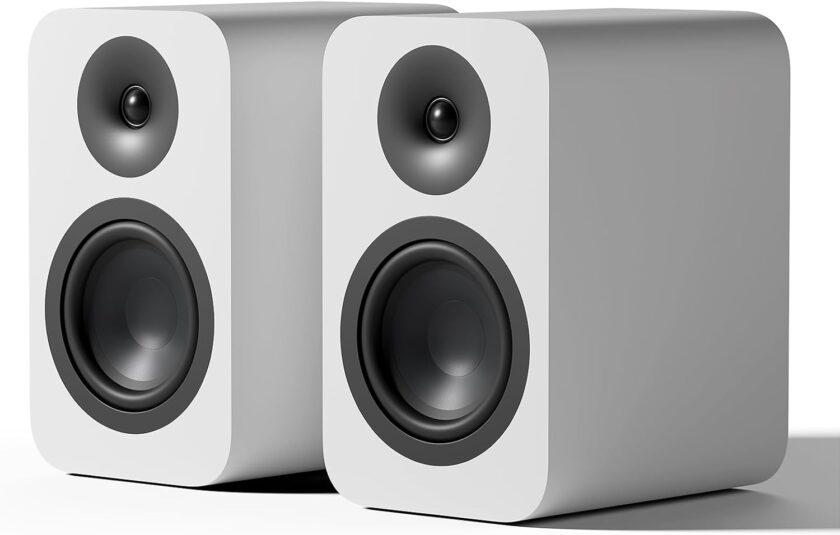 Bookshelf Speakers ,  Passive Studio Speaker ,  160W White Stereo Sound System Wooden losure for Home Theater/TV/Desktop/Indoor