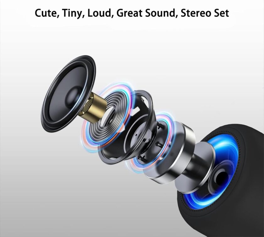 Tiny Speaker Smallest Mini Bluetooth Speakers Wireless with Remote Shutter, Hands-Free Call, Built-in Mic, , Black Little Portable Speaker Plays Podcasts in Hike, Rk, Biking, Gifts - Image 2
