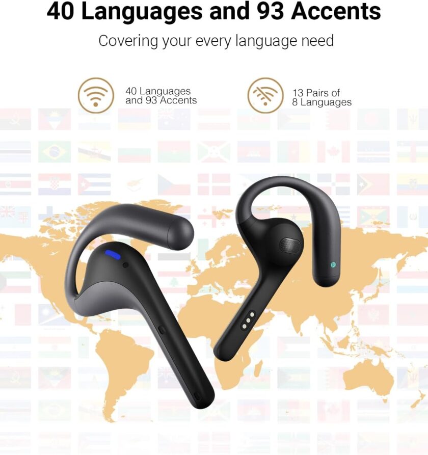 Interpreter Ear(Grey),Translator Device Suppong 40 Luages,Translator Ear for Call and Video Translation, Work with  and - Image 2