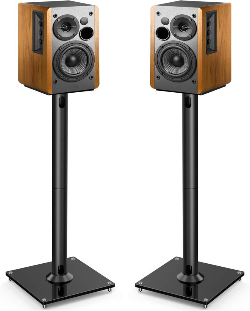 Universal Floor Speaker Stands 26 Inch for Surround Sound  Other Bookshelf Speakers Weight up to 22lbs