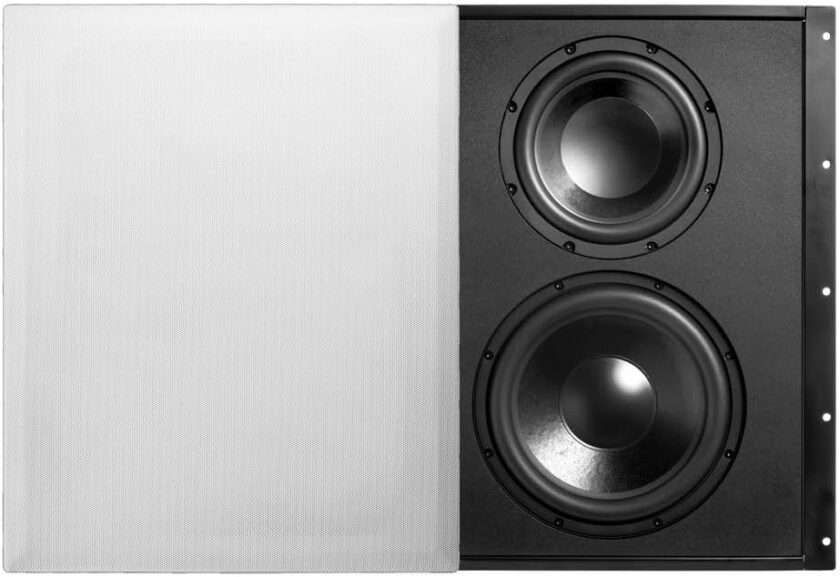 Trimless in Wall Subwoofer Dual 8" Woofers 300W Sea losure Magnetic Grill - Image 2