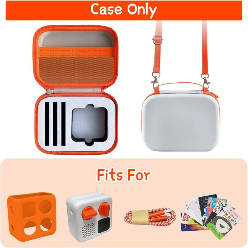 Case Compatible with  Mini Kids Bluetooth Audio Player, Travel Storage Holder for Children’s Speaker Plays Stories Music Podcast Radio Cards (Bag Only)- (Silver) - Image 2