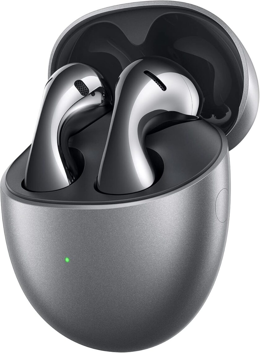 5 Wireless Ear - Bluetooth Earphones with Noise Cancelling - Curved in Ear Headphones with Optimal Fit - Long Battery Life and Water Resistant -  (Silver Frost)