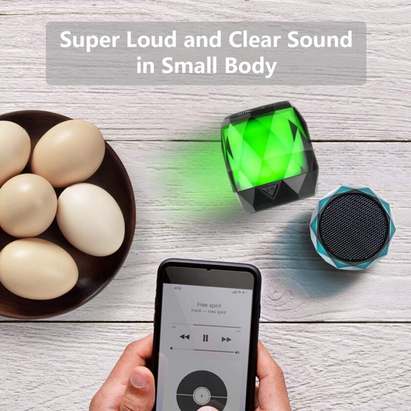 Portable Bluetooth Speaker with Lights, Night Light Wireless Magnetic Waterproof Speaker, 7 Color  Auto-Ching,,Perfect Mini Speaker for Shower, Home, Outdoor (Multicolor) - Image 2