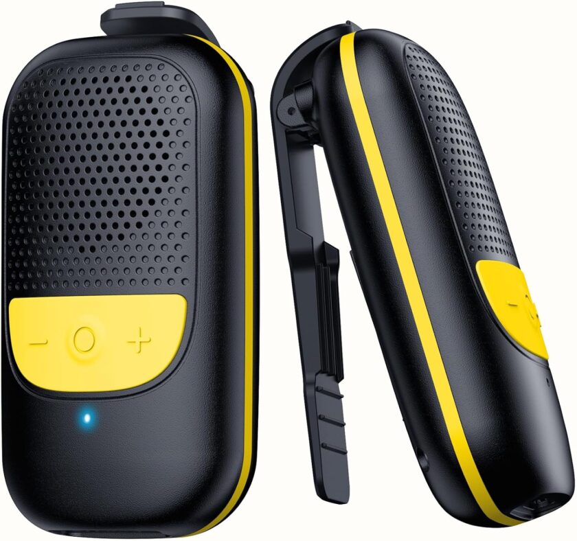 Bluetooth Speaker, Clip-On Portable Speaker with Built-in Mics for Hands-Free Music and Calls, Up to 10 Hours Battery Life,Mini Outdoor Waterproof Speaker Gifts for Women/Men - Black