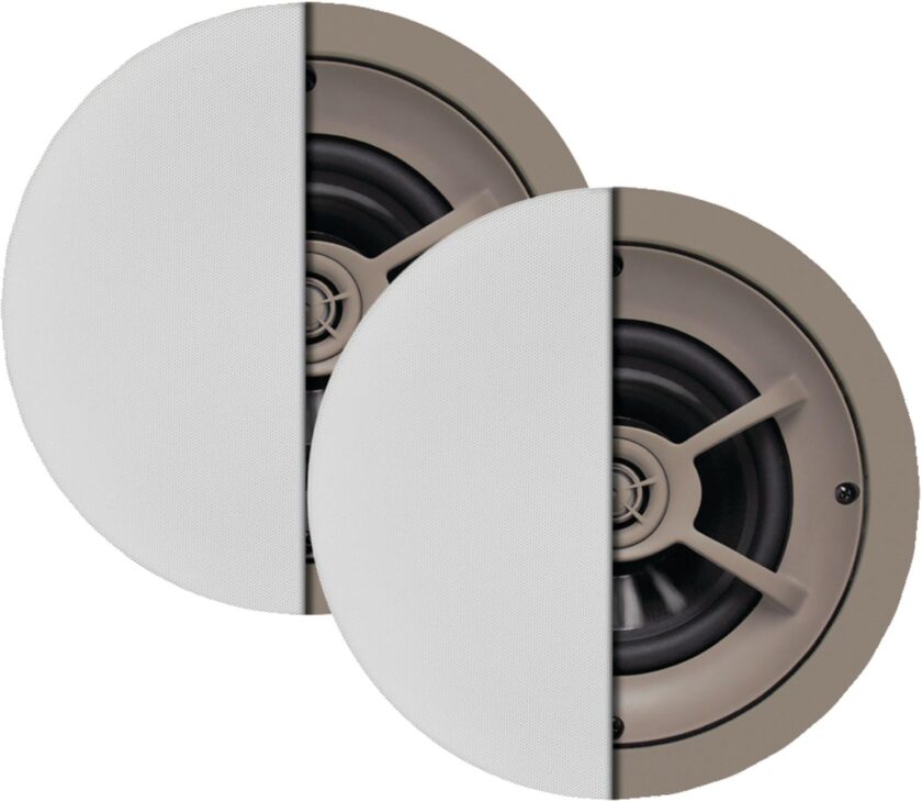 Pr of 6.5" Graphite Woofer Ceiling Speakers; 8 Ohms Impedance;  Frequy Response; 125W Power Handling; Thin-Bezel Grilles Held by
